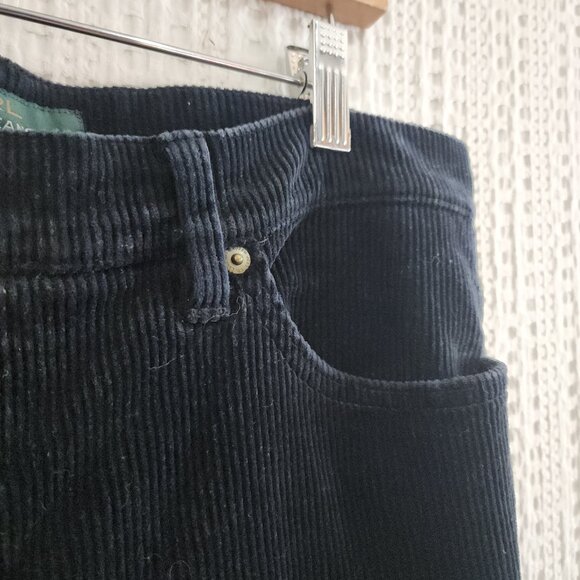 Vintage Ralph Lauren Navy Corduroy Pants Classic Straight Fit Women’s Size 14 - Picture 9 of 13